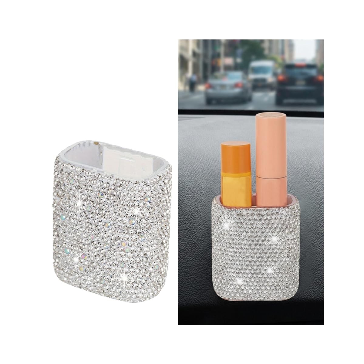 Bling Car Chapstick Holder, Rhinestone Portable Automotive Lip Balm Holders, ...