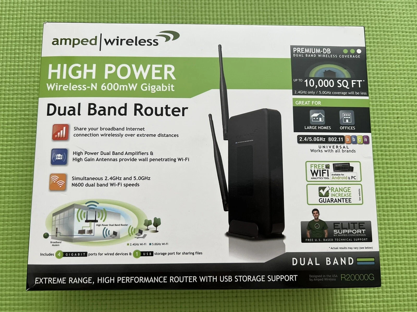 Amped Wireless R20000G 300 Mbps 4-Port Gigabit Wireless N Router