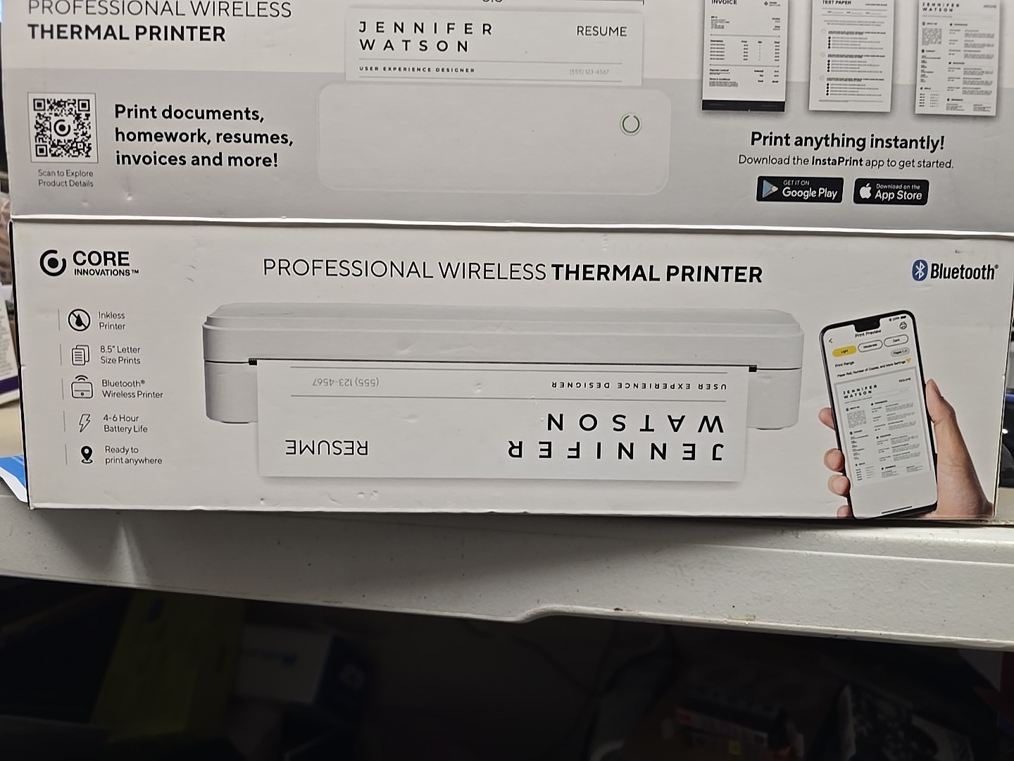 Core Innovations Professional Wireless Thermal Printer, Model No: CTP100LG