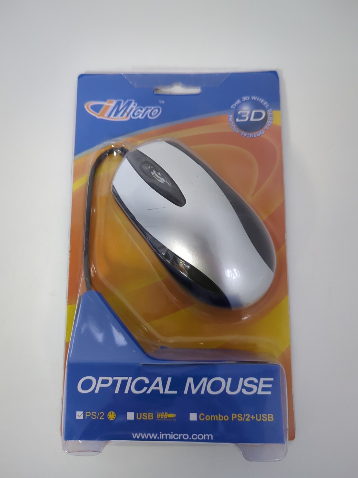 iMicro MO-67RP Wired PS2 Optical Mouse Silver/Black  