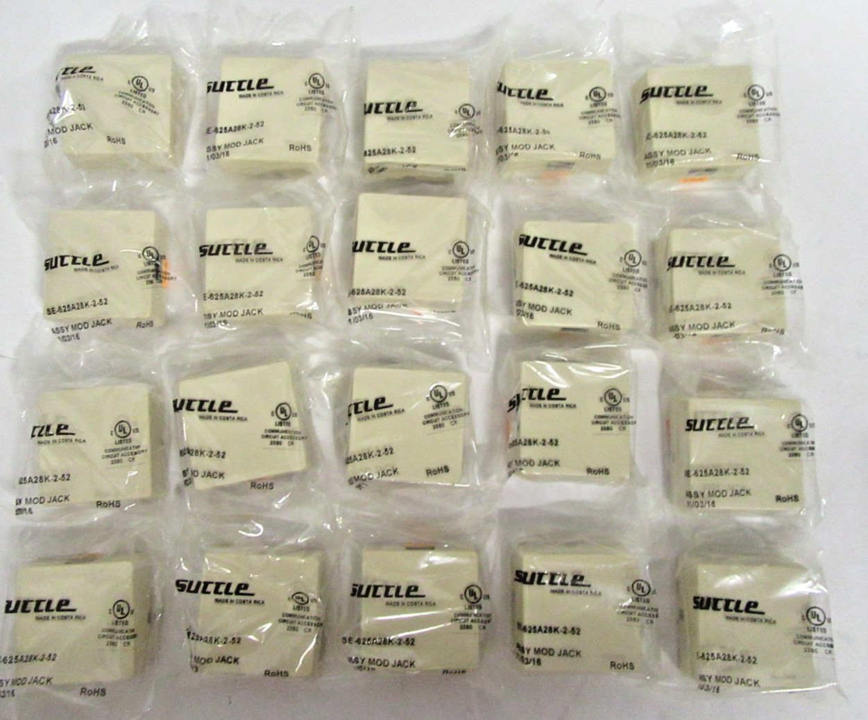 Lot of 20 Suttle RJ48X Screw Terminal Surface Mount Jack SE-625A28K-2-52
