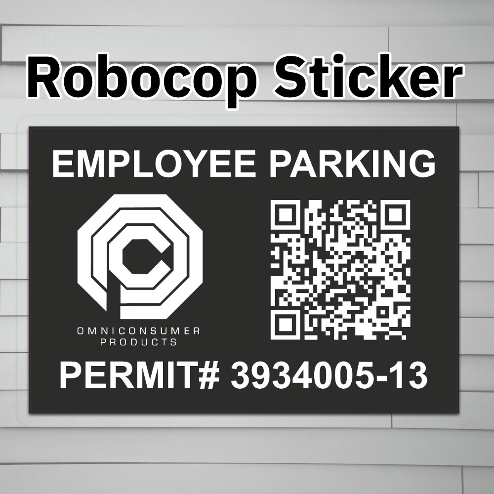 Omni Consumer Products Employee Parking Permit OCP (Vinyl Decal Sticker, Car