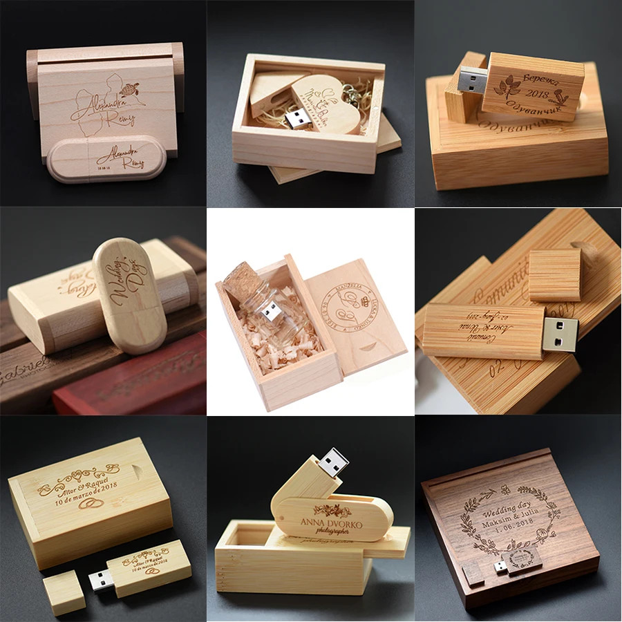 Wooden Flash Drive Logo Can Be Customized Pen Wedding Photography Gifts Memory