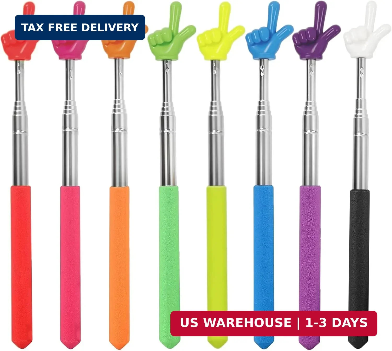 8 Pcs Teacher Pointer Stick for Classroom Extendable Up to 27 Inches, Pointer Fi