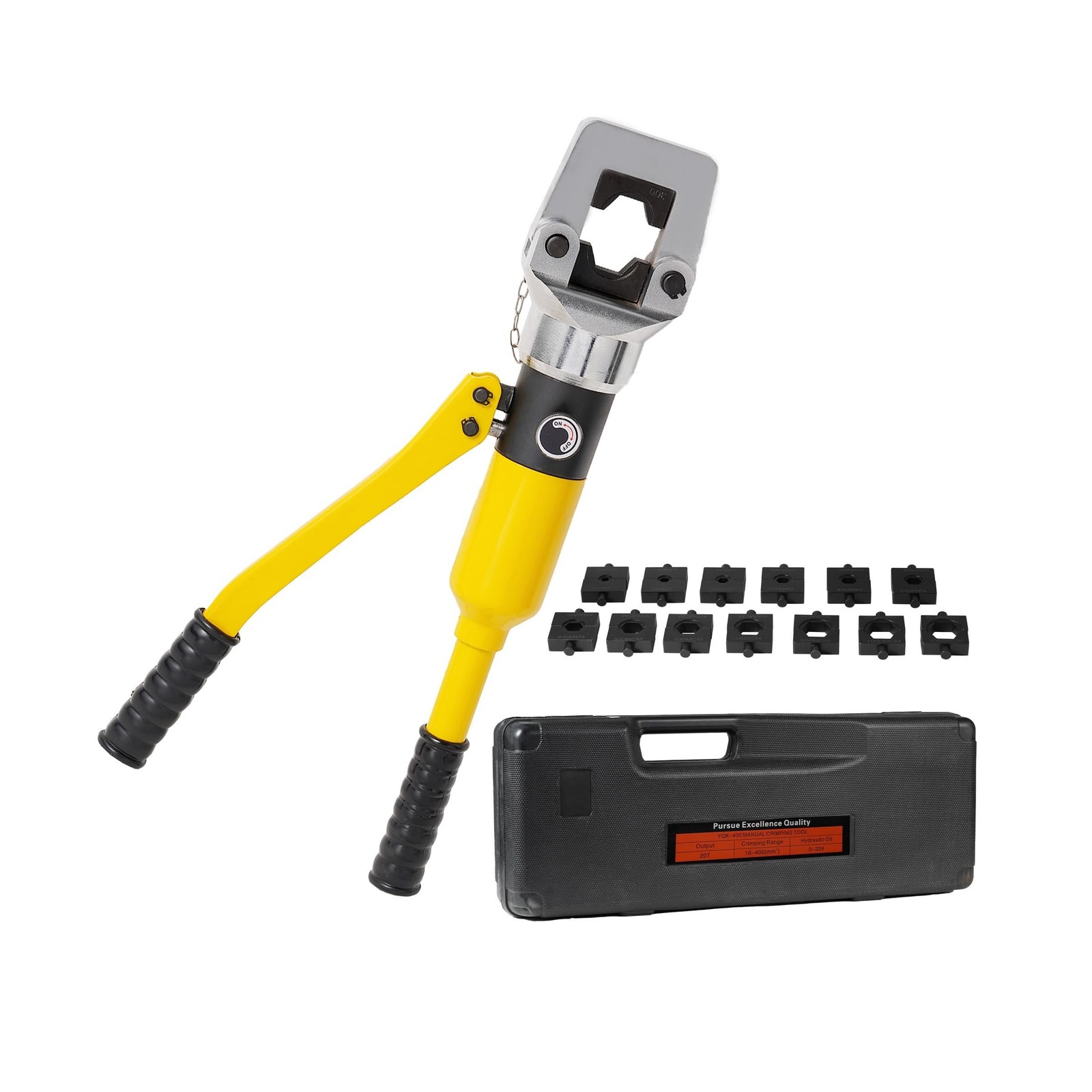 Cable Lug Crimping Tool, 6 AWG to 800 MCM Hydraulic Plier, 16 Ton Hand Crimpi...