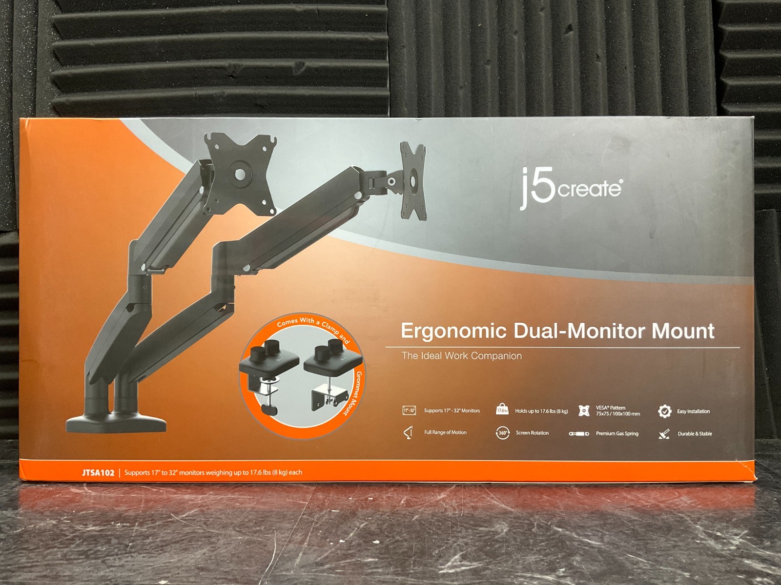 j5create Ergonomic Dual Monitor Mount JTSA102 ✨🔥✨NEW OPEN BOX✨🔥✨