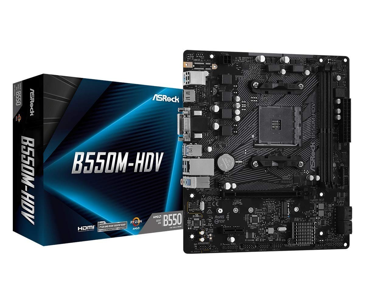 ASRock B550M-HDV AM4 Micro-ATX Motherboard DDR4 PCIe 4.0 Gigabit LAN