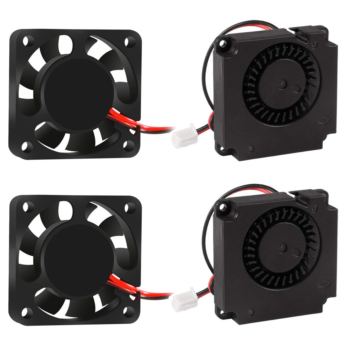 4PCS 3D Printer Brushless Cooling Fan 2PCS square fan +2PCS turbo fan, DC 24V