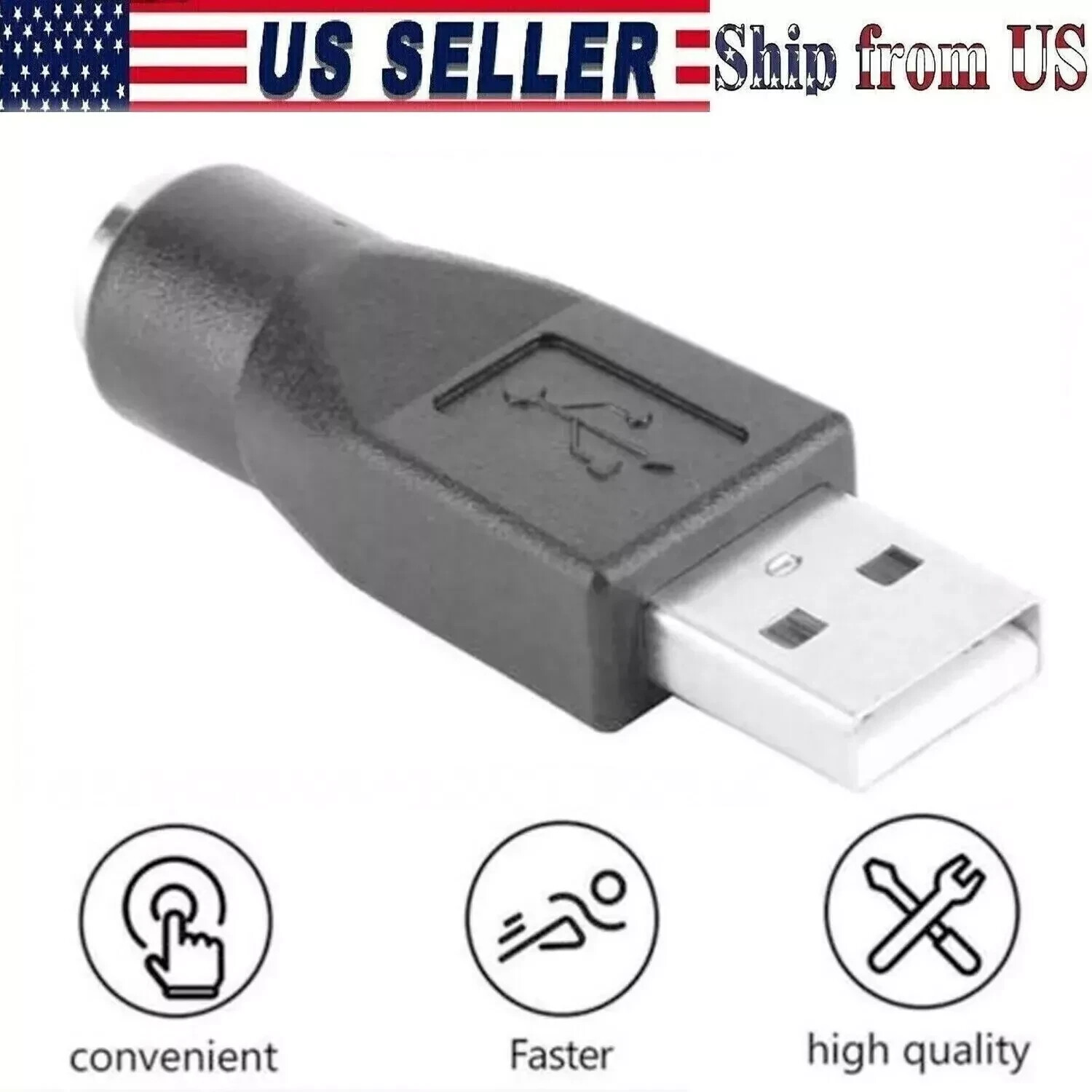 PS/2 PS2 Male to USB Female Adapter Converter Connector For Computer PC Keyboard
