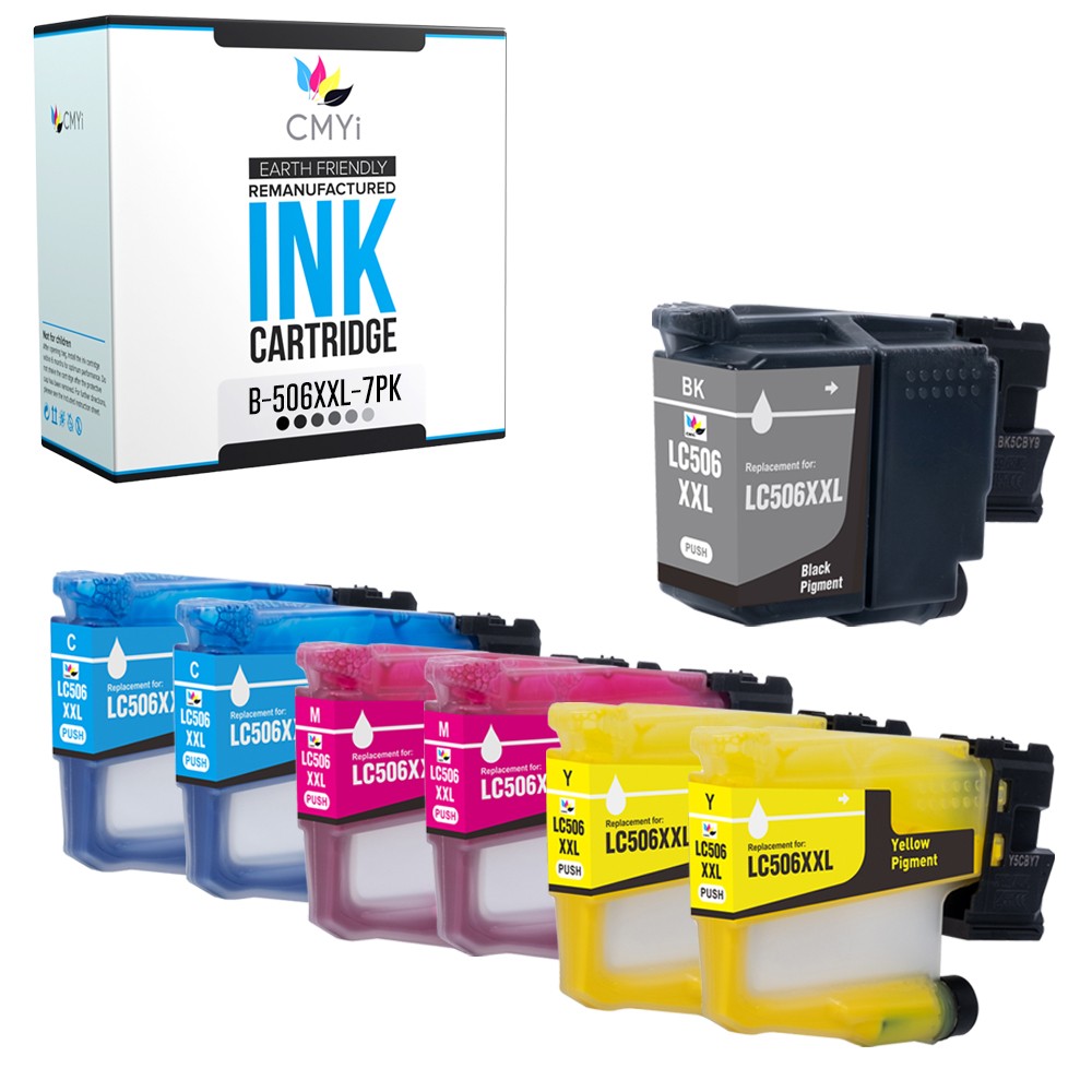 7PK Compatible LC506XXL Ink Cartridges fit Brother INKvestment MFC-J4555DW