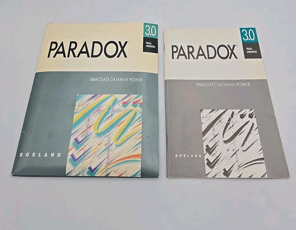 Borland Paradox 3.0 DOS Database Software 5.25" Disks Manuals Vintage PC