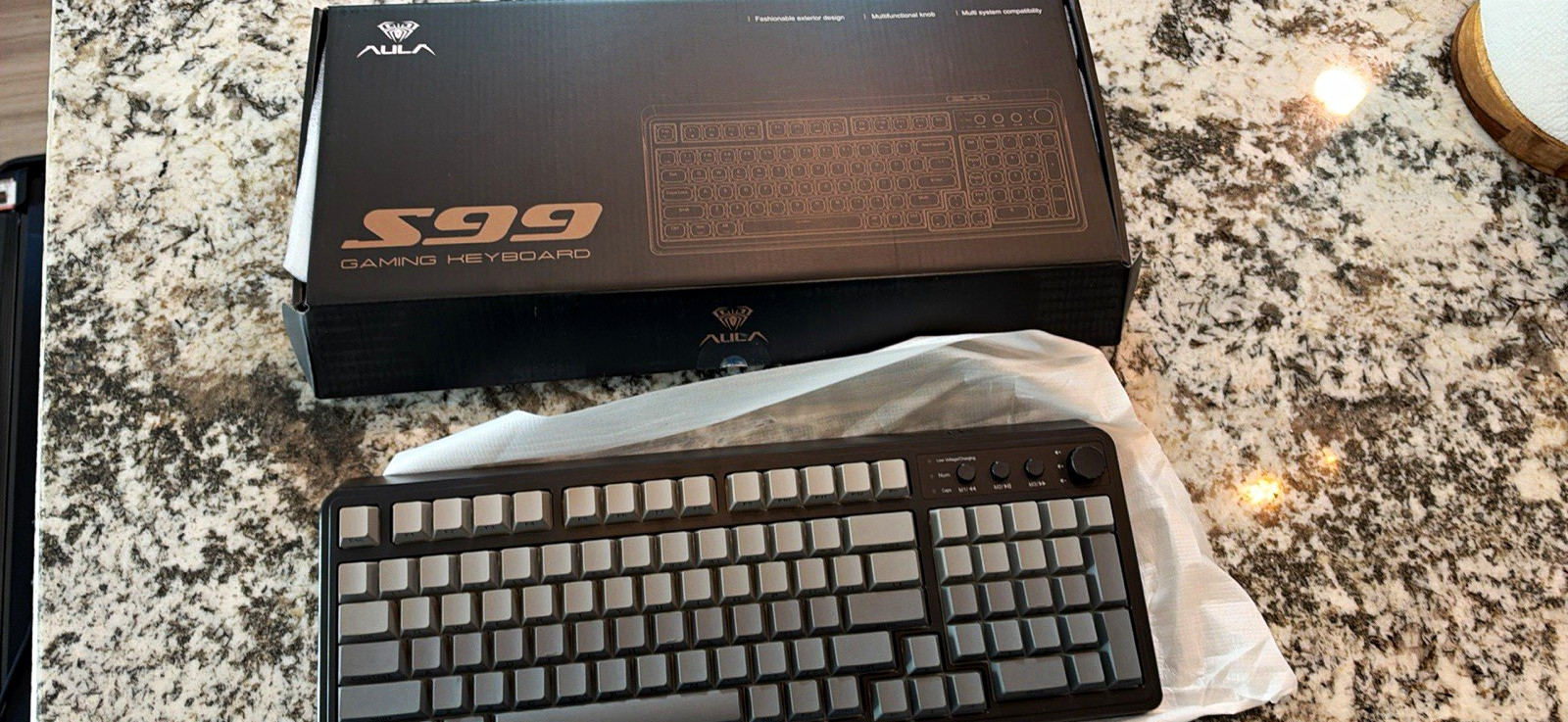 AULA S99 Gaming Wireless Keyboard Built-In Battery QWERTY English Black Gray
