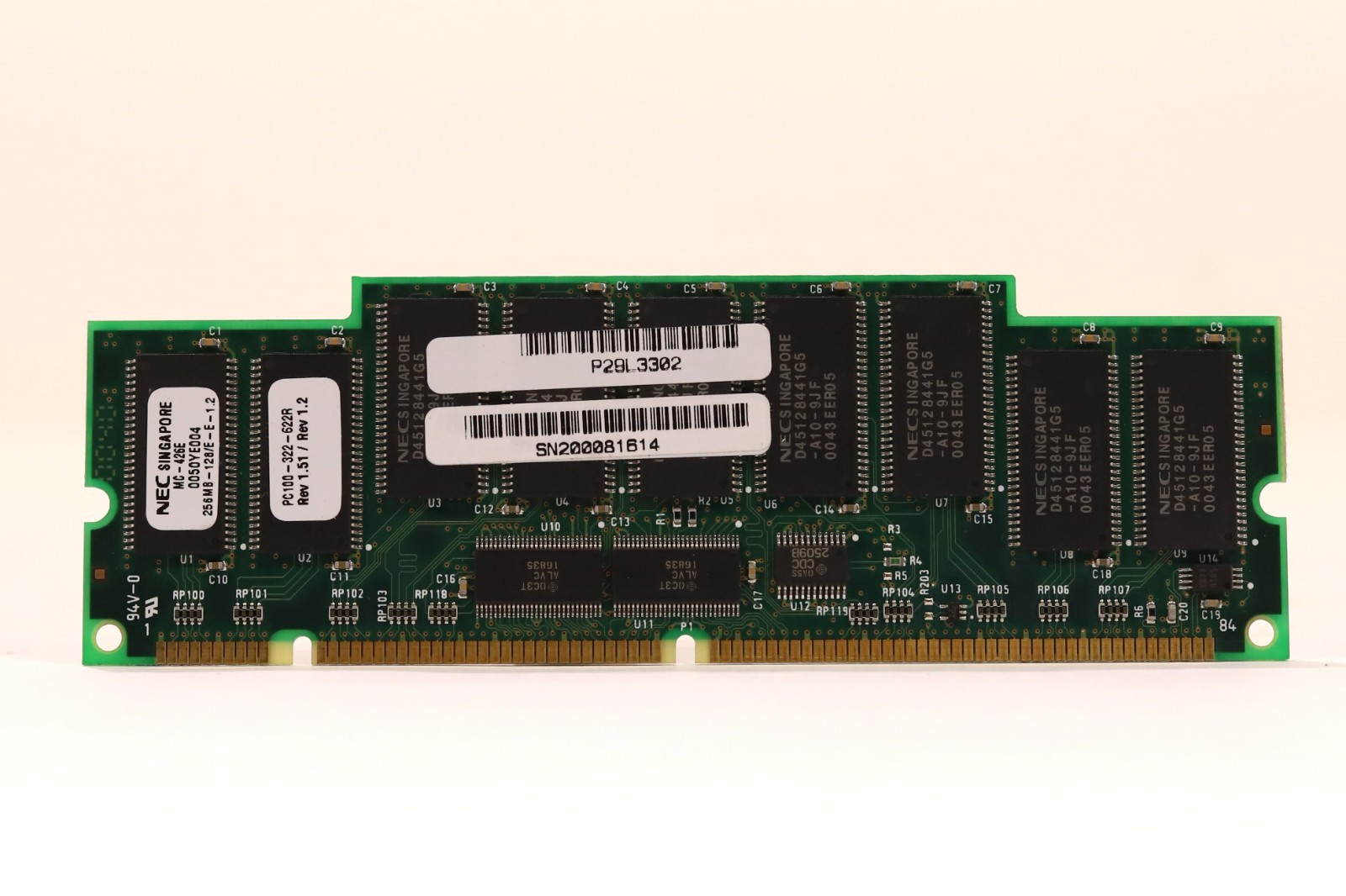 NEC 256MB MC-426E PC100 SDRAM ECC REG Server Memory P/N: PC100-322-622R Tested