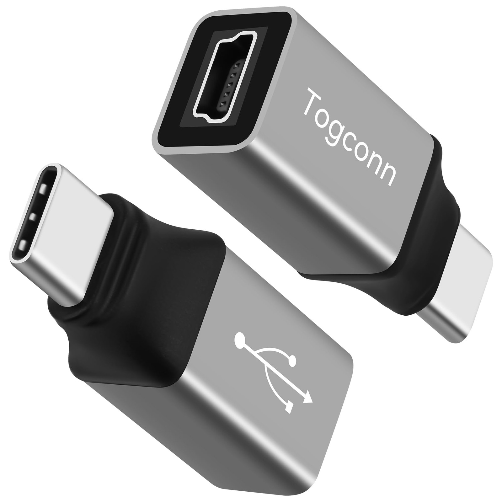 Mini USB to USB C Adapter 2 Pack, Mini USB (Female) to USB Type-C (Male)