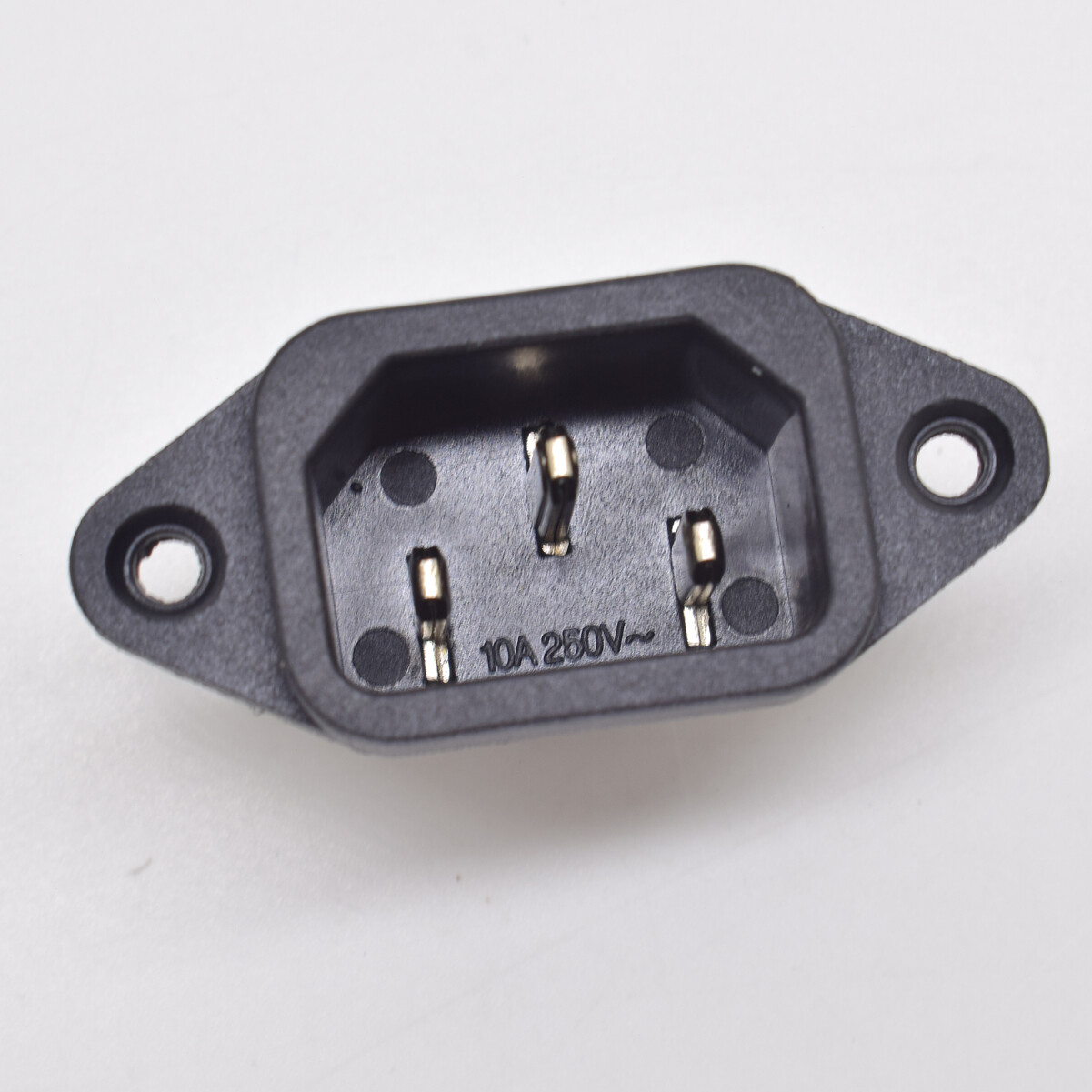 50pcs High Quality C14 AC Male Connector 3 Prong with Screw Hole Black Color