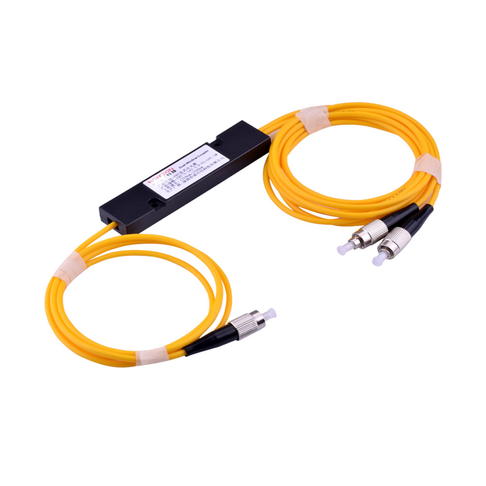 2PCS FC UPC 1x2 Fiber Optic PLC Splitter, Singlemode Fiber pigtails FBT Splitter