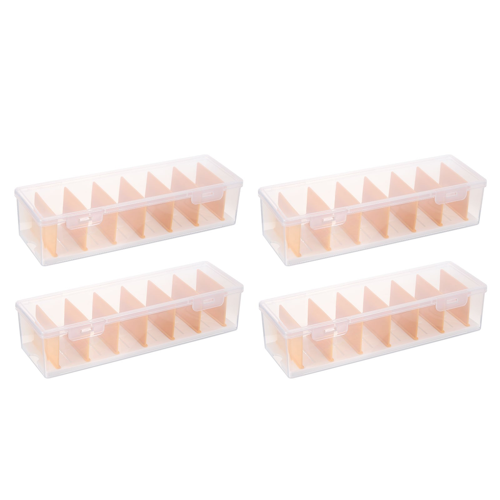 4pcs Cable Cord Organizer Storage Box with Lid, Removable Divider