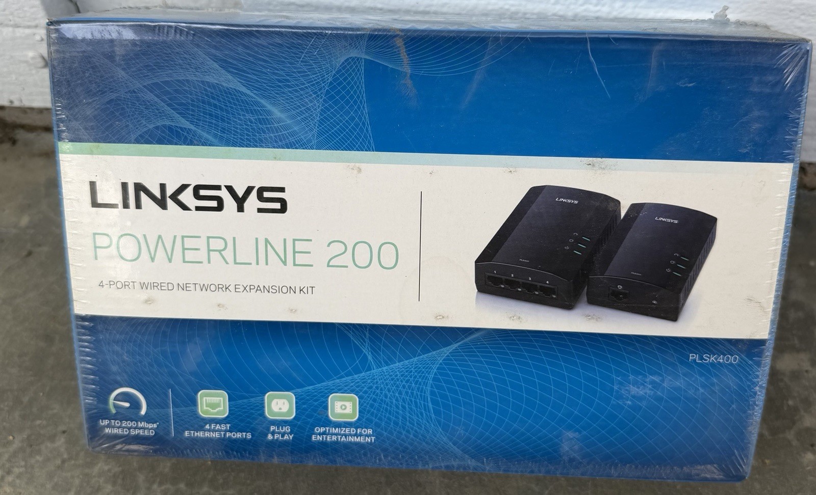 Linksys PLSK400 Powerline 200 4-Port Wired Network Expansion Kit – NEW SEALED