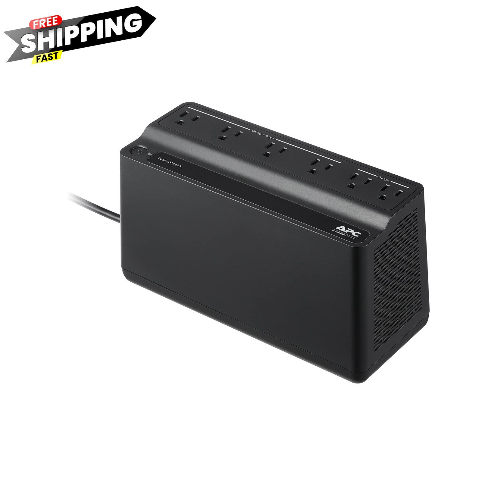 APC UPS 425VA/225W Battery Backup for Router, Small Electronics, 425VA, Black