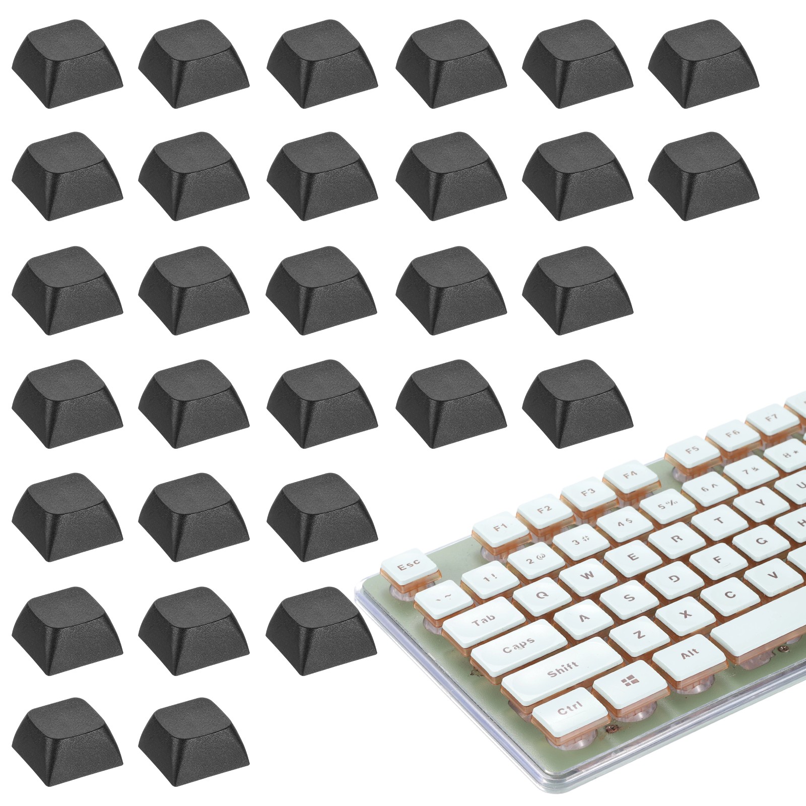 50Pcs XDA Profile Keycap Set PBT Mechanical Numeric Keypads, Black
