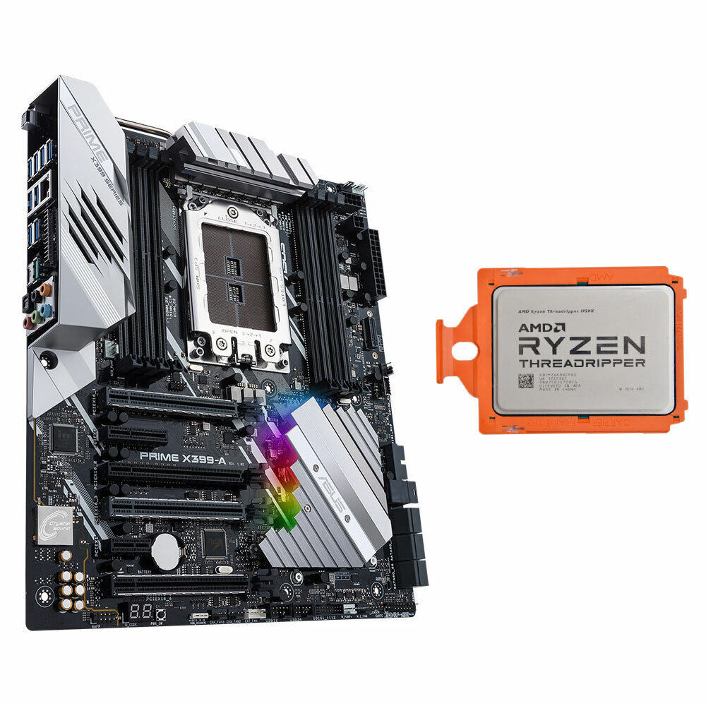 ASUS PRIME X399-A E-ATX Motherboard & AMD Threadripper 1920X 3.5GHz TR4 CPU