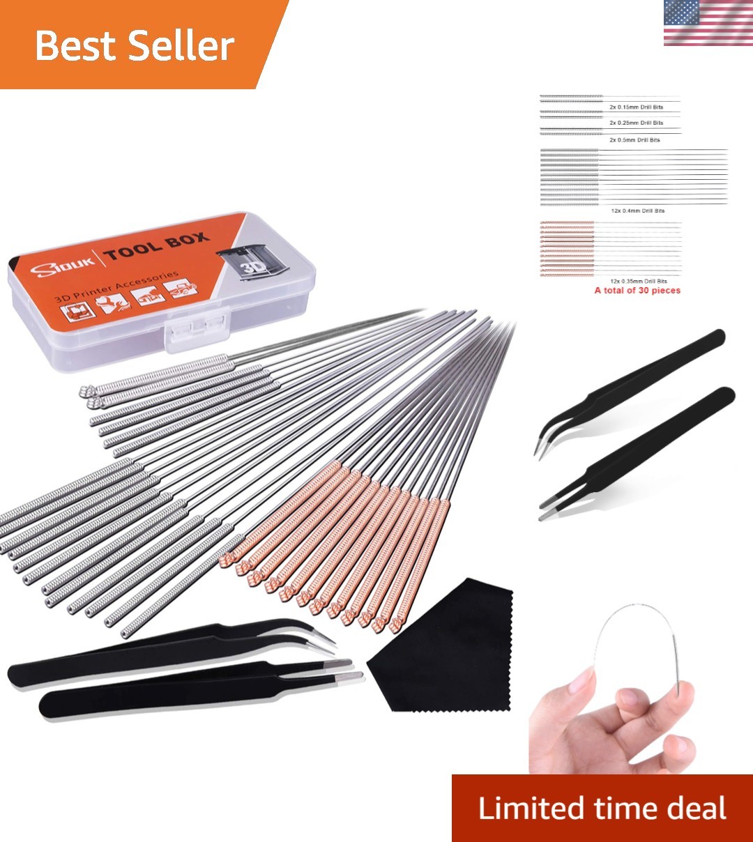 33 pcs 3D Printer Nozzle Cleaning Kit