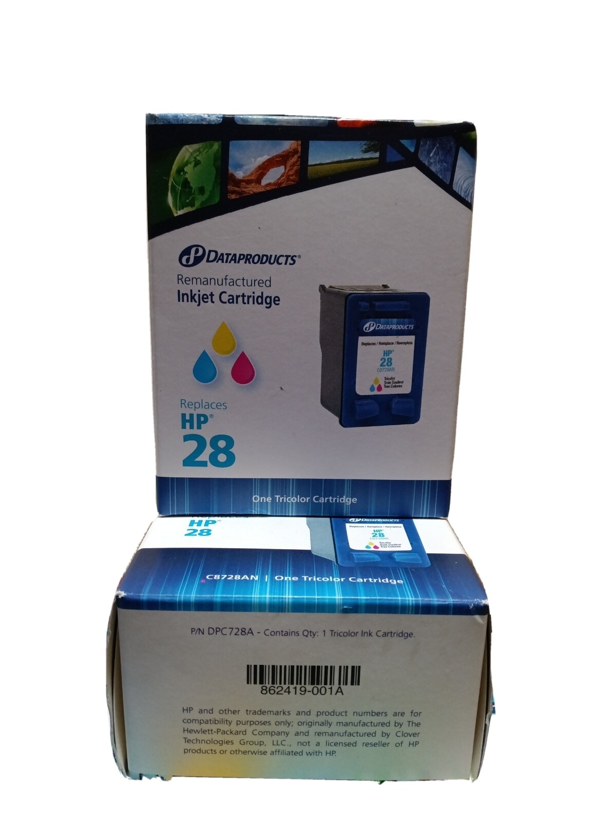Lot of 2x Dataproducts  Replacement HP 28 Tri Color Inkjet Cartridge 