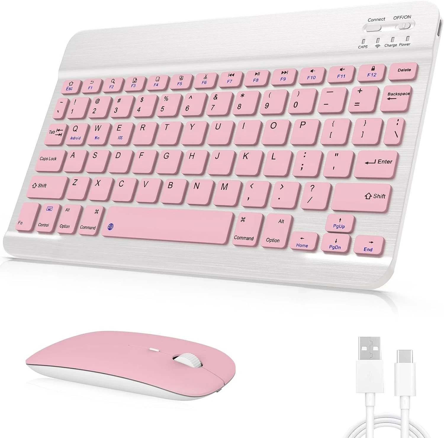 Combo De Teclado Y Mouse Bluetooth Para Ipad, Teclado Inalambrico Recargable US