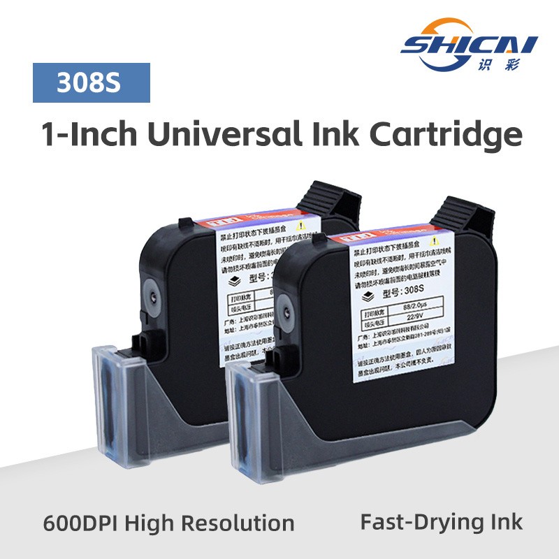 3pcs Black Fast Drying Ink Cartridge Refill for 25.4mm Handheld Inkjet Printer