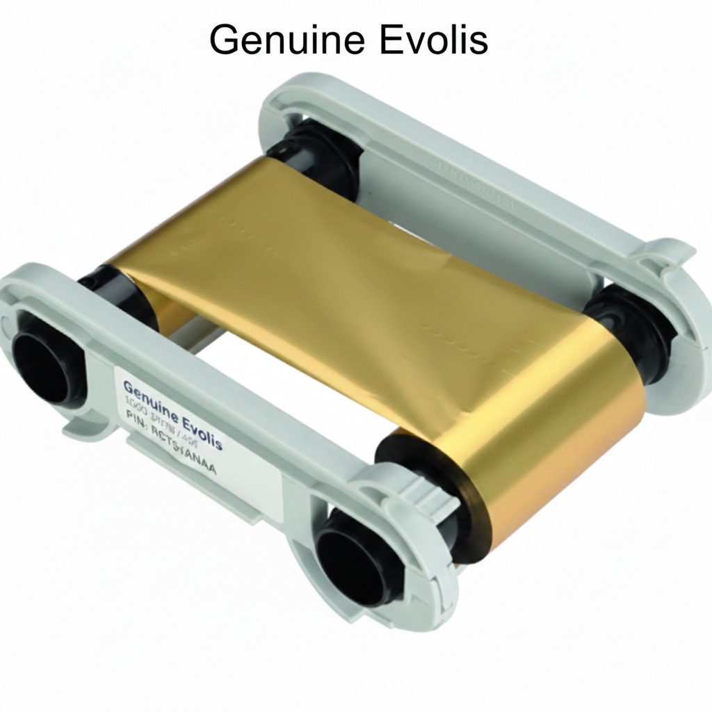 Evolis RCT016NAA Monochrome Metallic Gold Ribbon - 1000 Prints