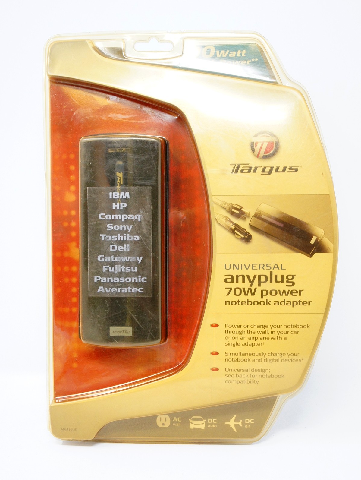 Targus Universal Anyplug AC/DC APM10US 70w Power Vintage Notebook Adapter New