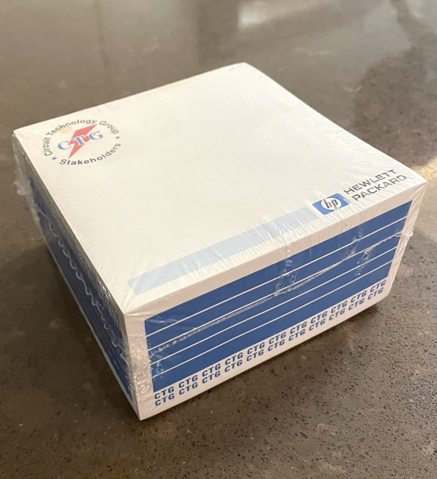 Rare 1990's HP Circuit Technology Group 3M Post-it Notes Cube New-In-Shrink-Wrap