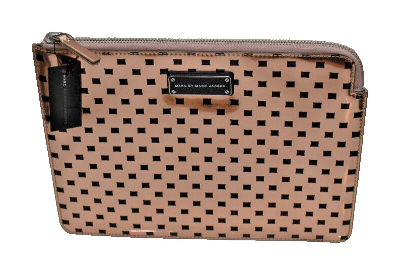 Marc by Marc Jacobs Metallic Zip Tech Pouch Bag Pale Buff Multi New NWT