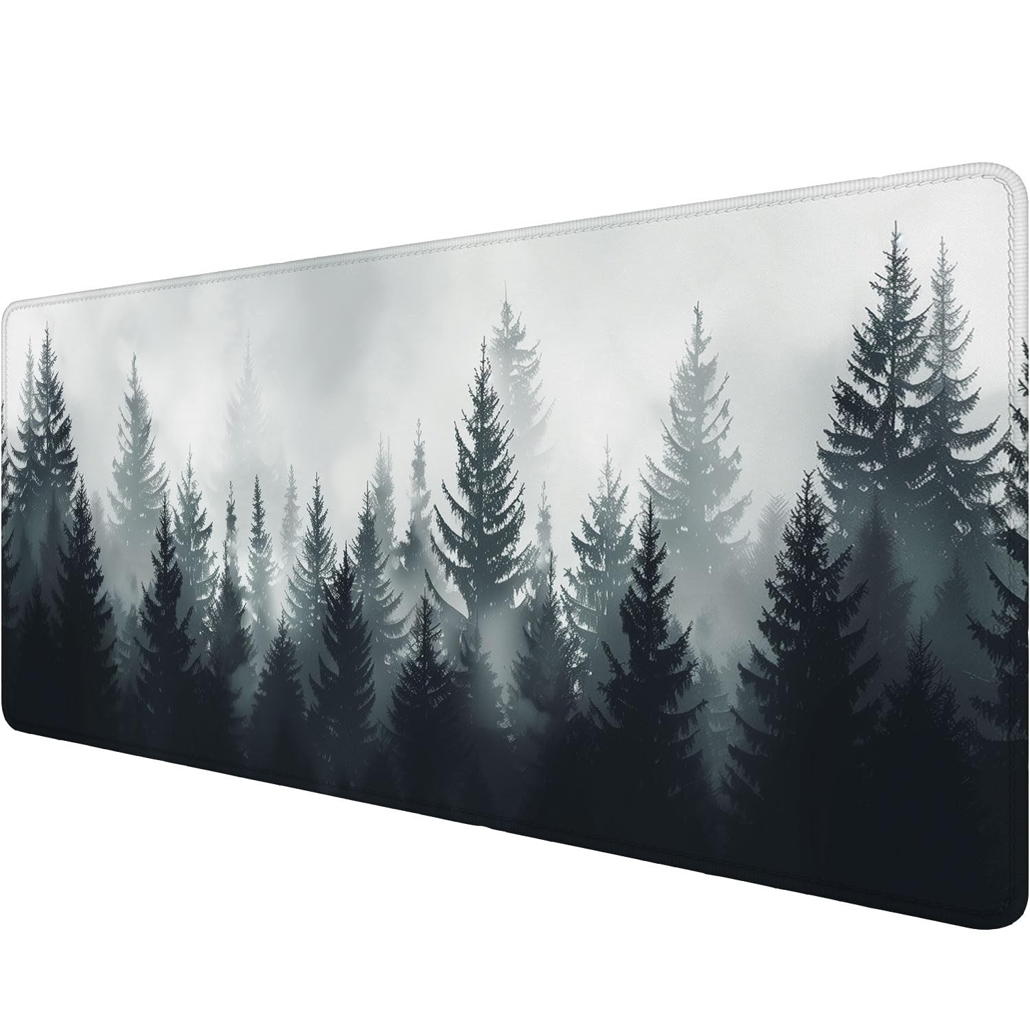 Misty Forest Gaming Mouse Pad Forest Tree XL 31.5x11.8 Inch Extended Laptop Mat