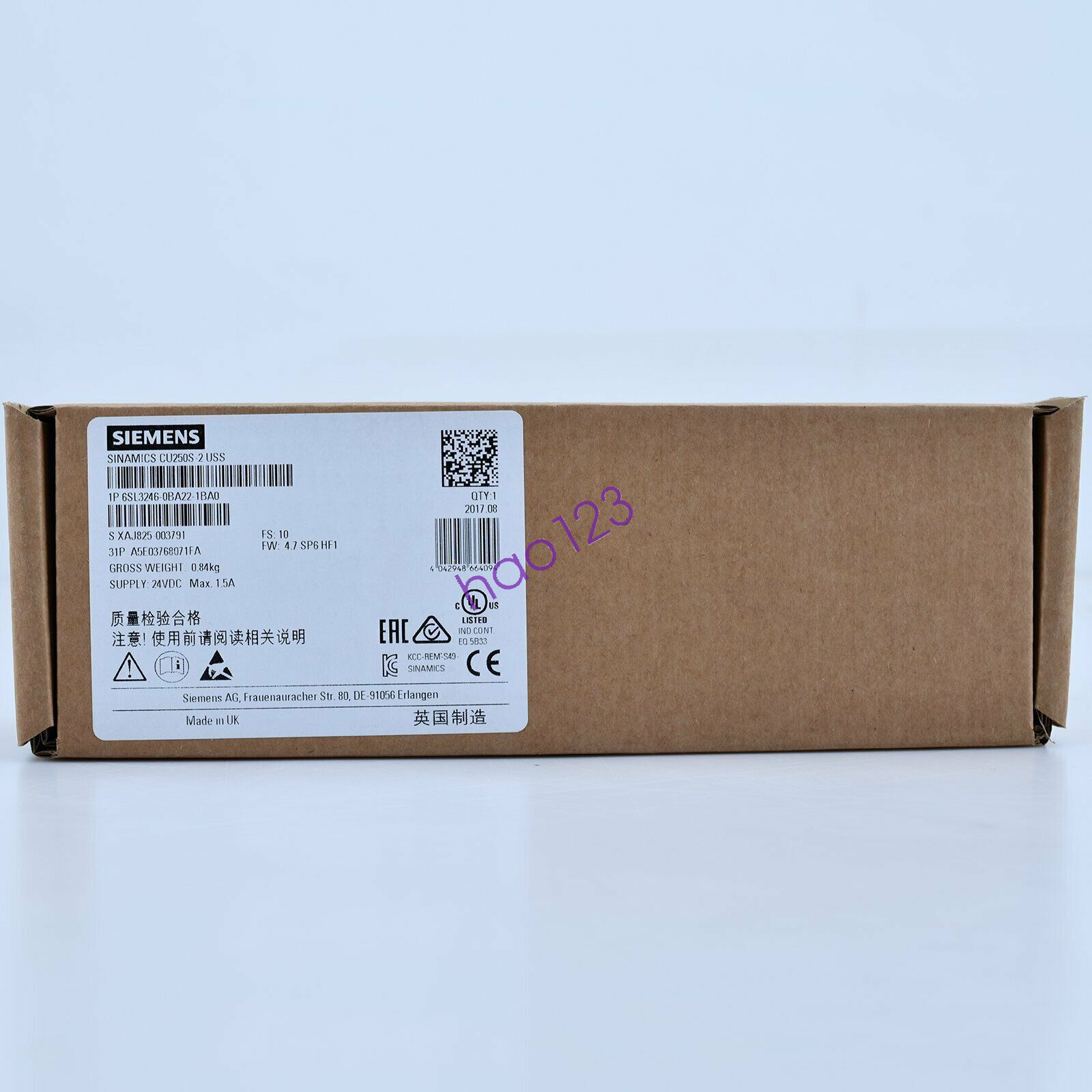 Siemens 6SL3246-0BA22-1BA0 G120 Inverter Control Unit UPS/FedEx NEW