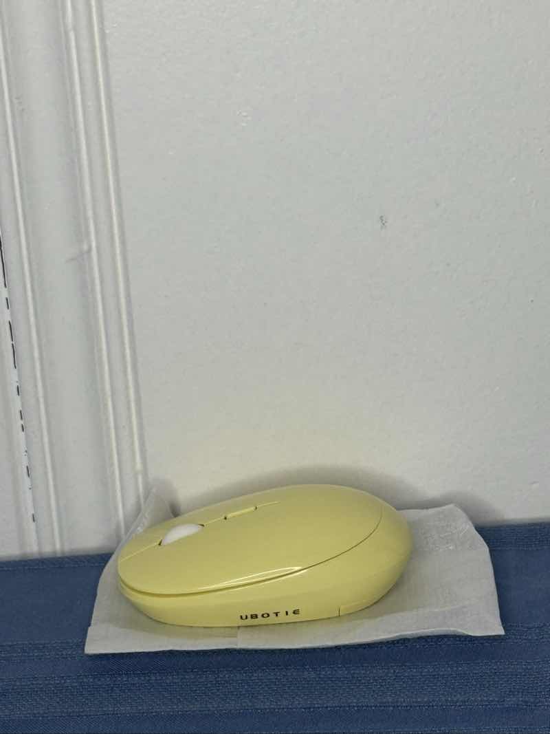 UBOTIE Wireless Optical Mouse 2.4GHz USB Yellow Ergonomic for PC Laptop