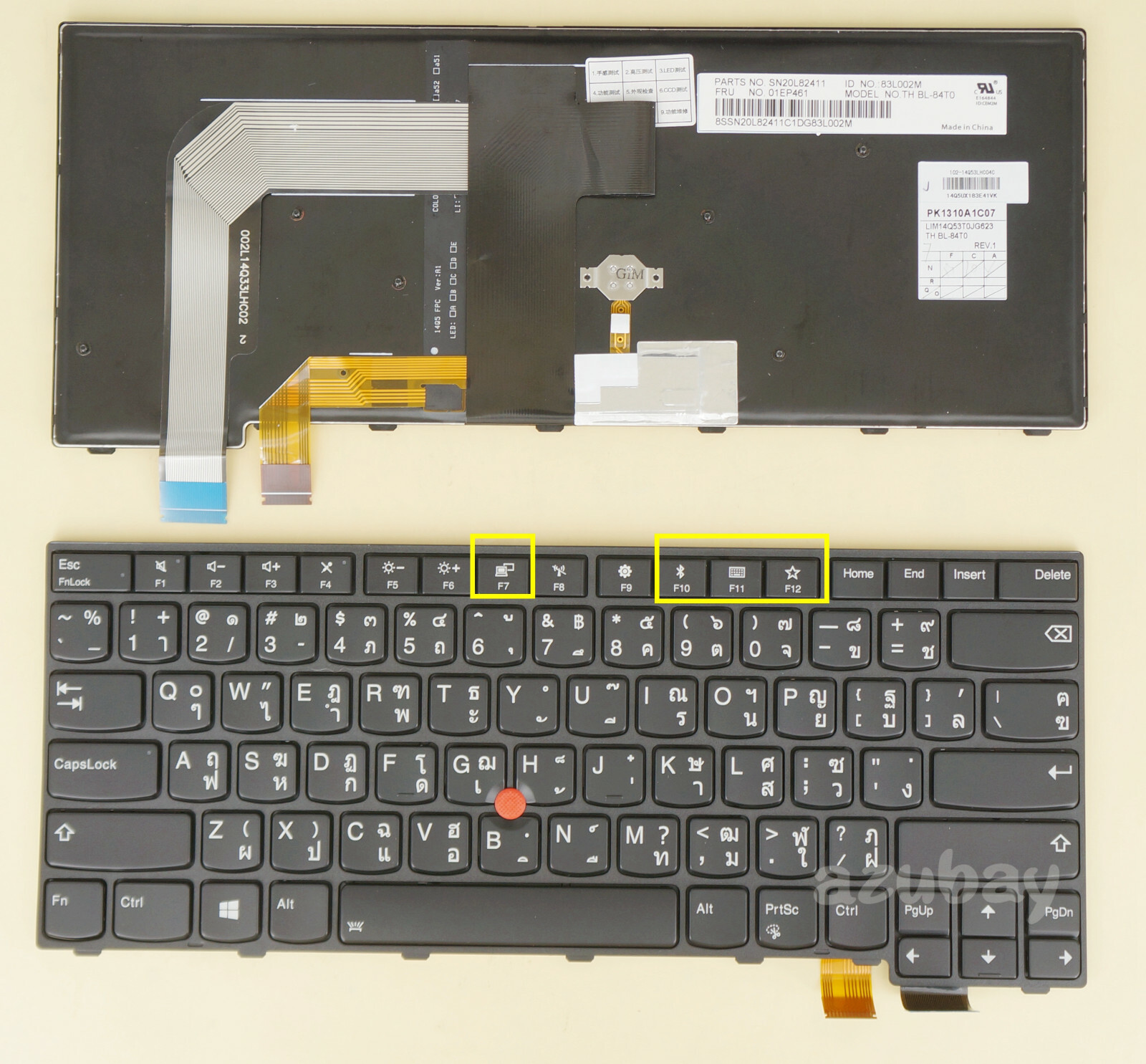 TH RU AR GR FR BR SP NW DK JA Keyboard for Lenovo Thinkpad T460P T470P Backlit