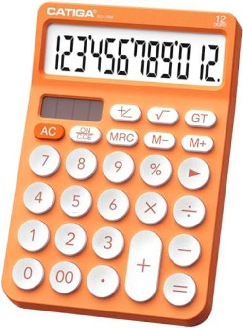 12 Digit Desktop Calculator Basic Desk Calculator with Large LCD 8) Orange