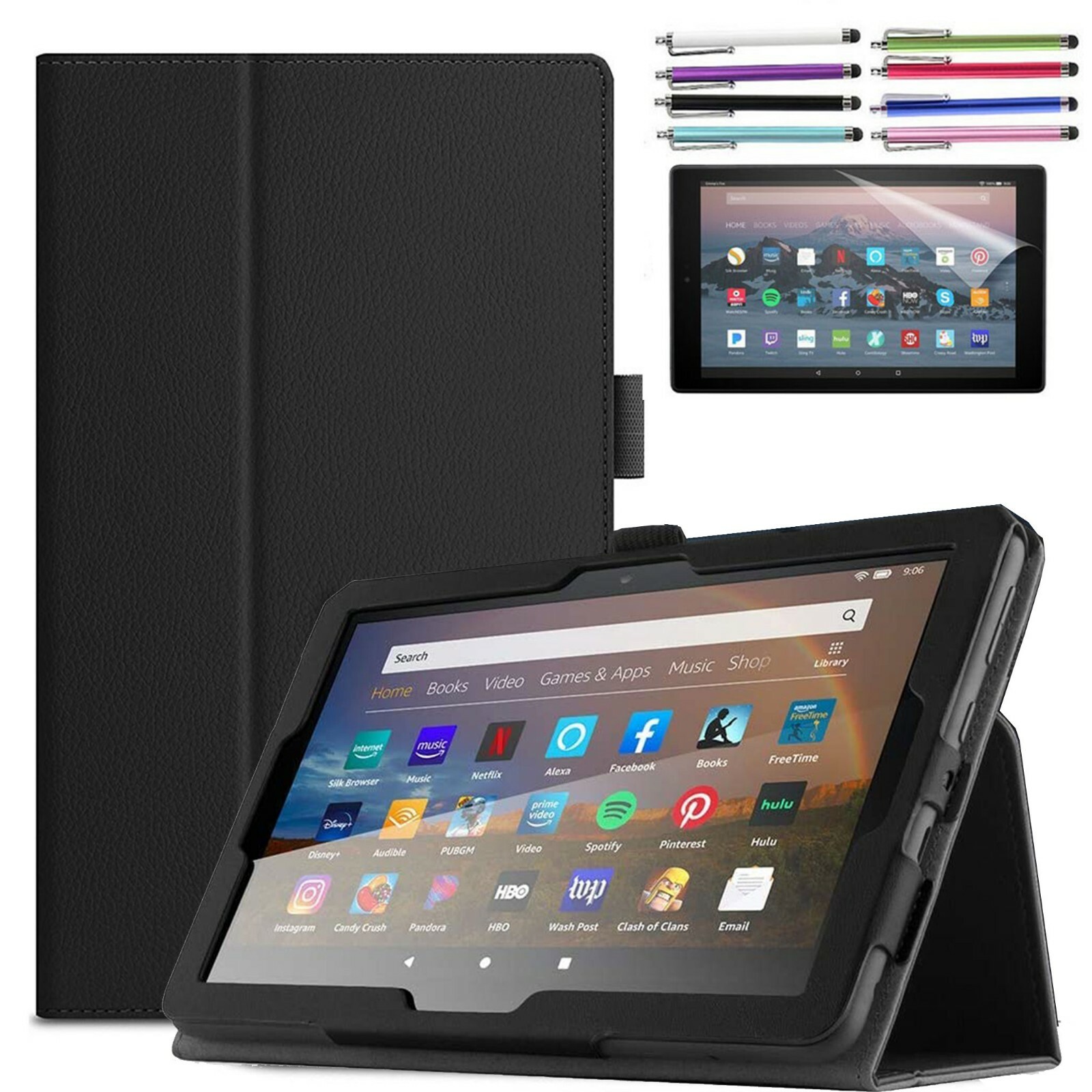 Smart Folio Case for Amazon Fire HD 8/ HD 8 Plus 2020/2022/2024 Slim Stand Cover