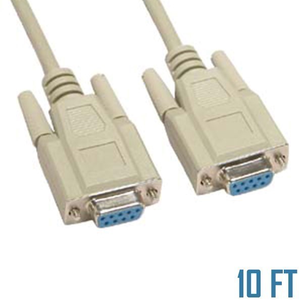 10FT 9 Pin DB9 Serial RS-232 Female to Female Straight Through Cable Shielded