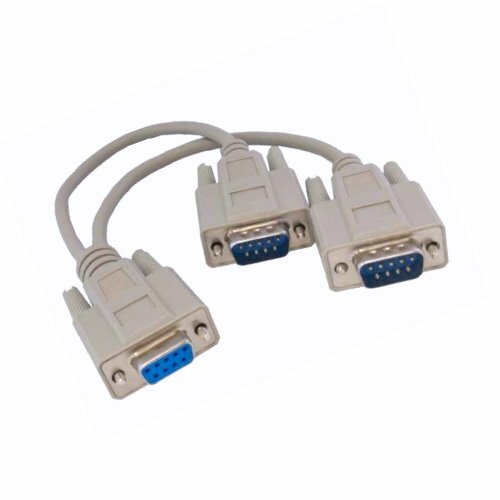 Kentek 6" Inch DB9 to 2x DB9 Female to 2xMale Extension Y-Cable Cord RS232 28AWG