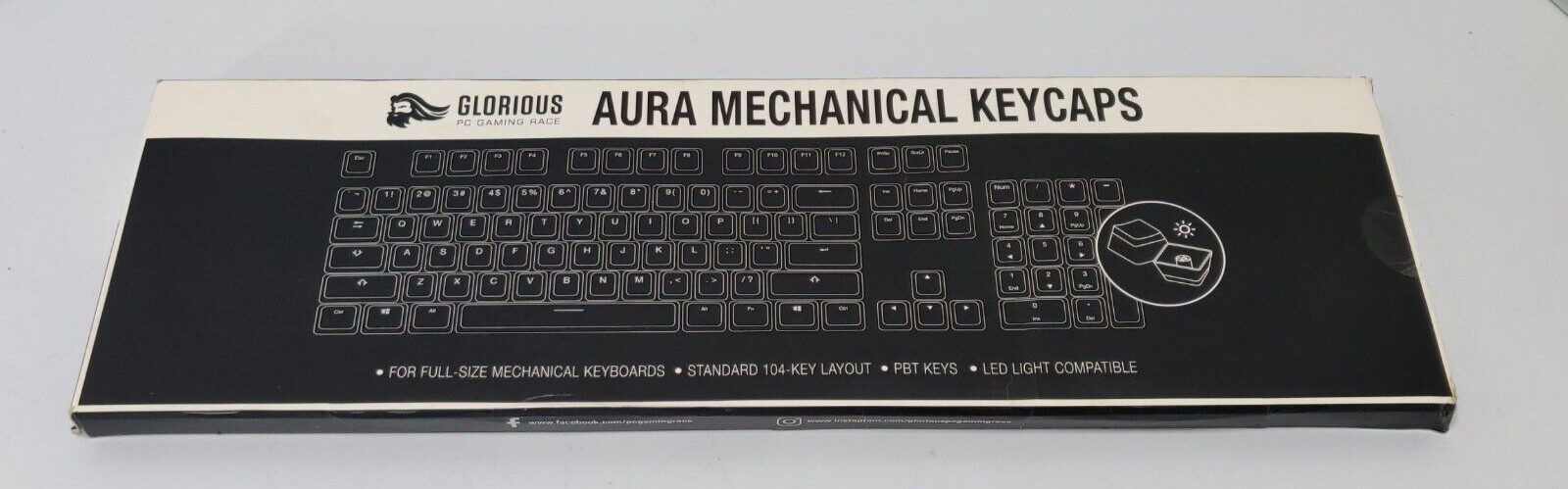 Glorious Aura V1 Black Pudding Keycaps  PBT Translucent Mechanical Keycaps 104pc