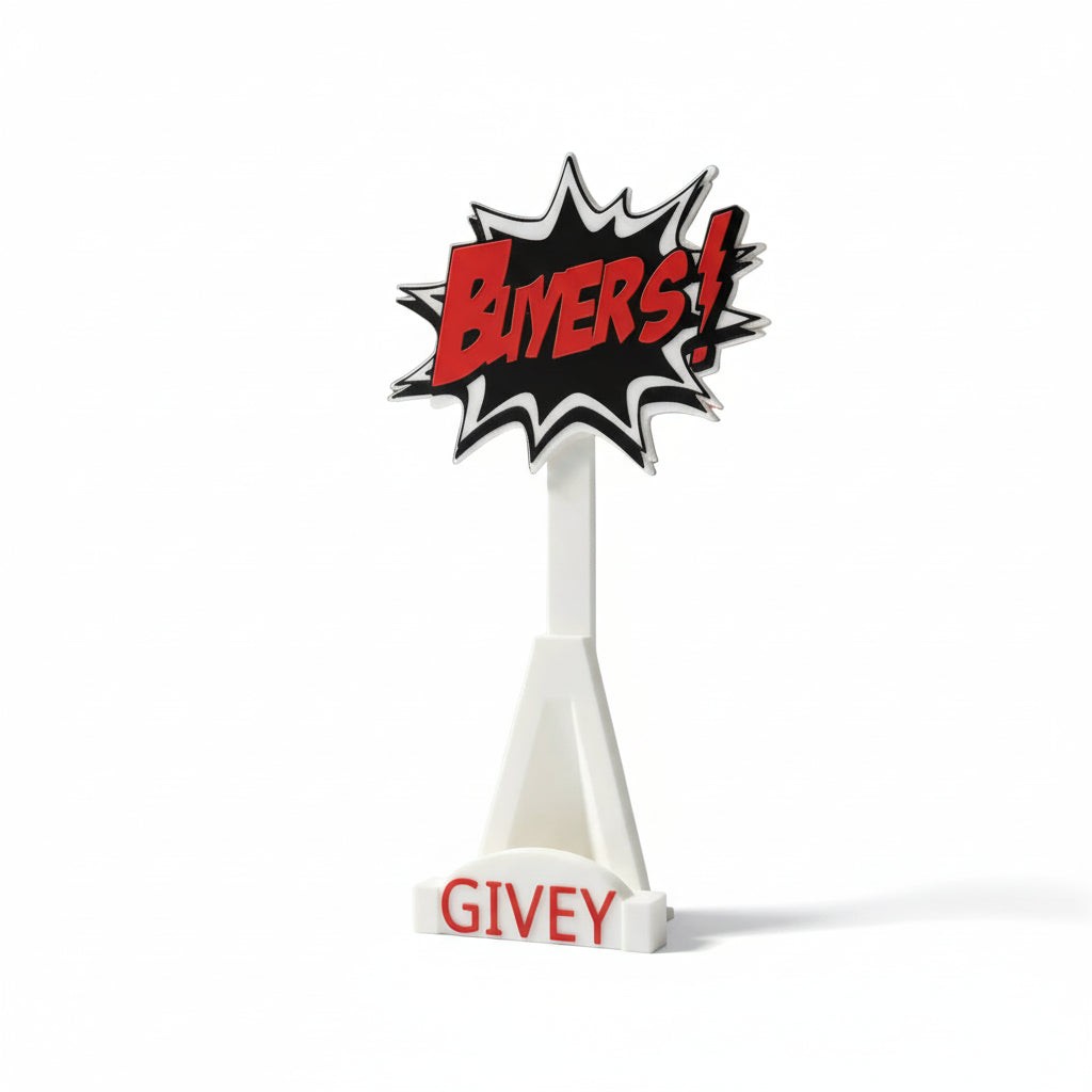 3D Printed BUYERS Givey Card Stand 3D Printed - White/Red