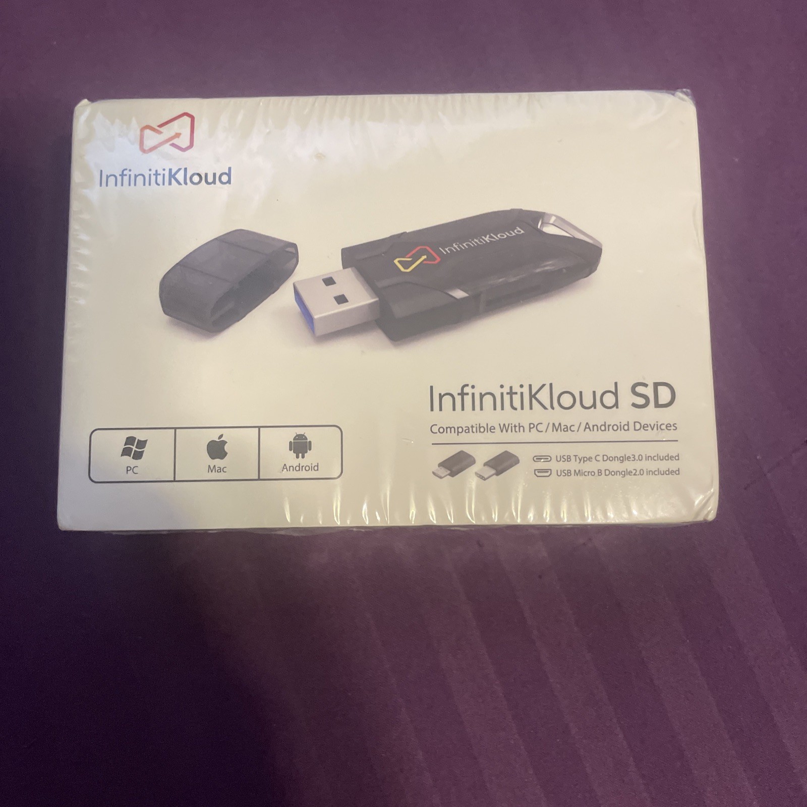 NEW & Factory Sealed:  InfinitiKloud SD Use with PC MAC Android Data Transfer