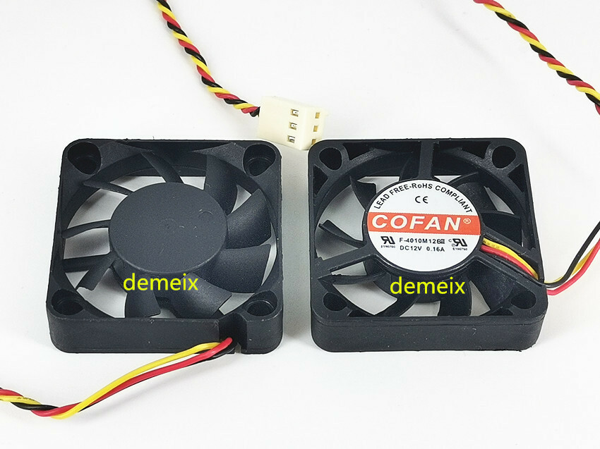 1PCS 4CM 3-wire cooling fan F-4010M12BII 0.16A DC12V 40mm 4010