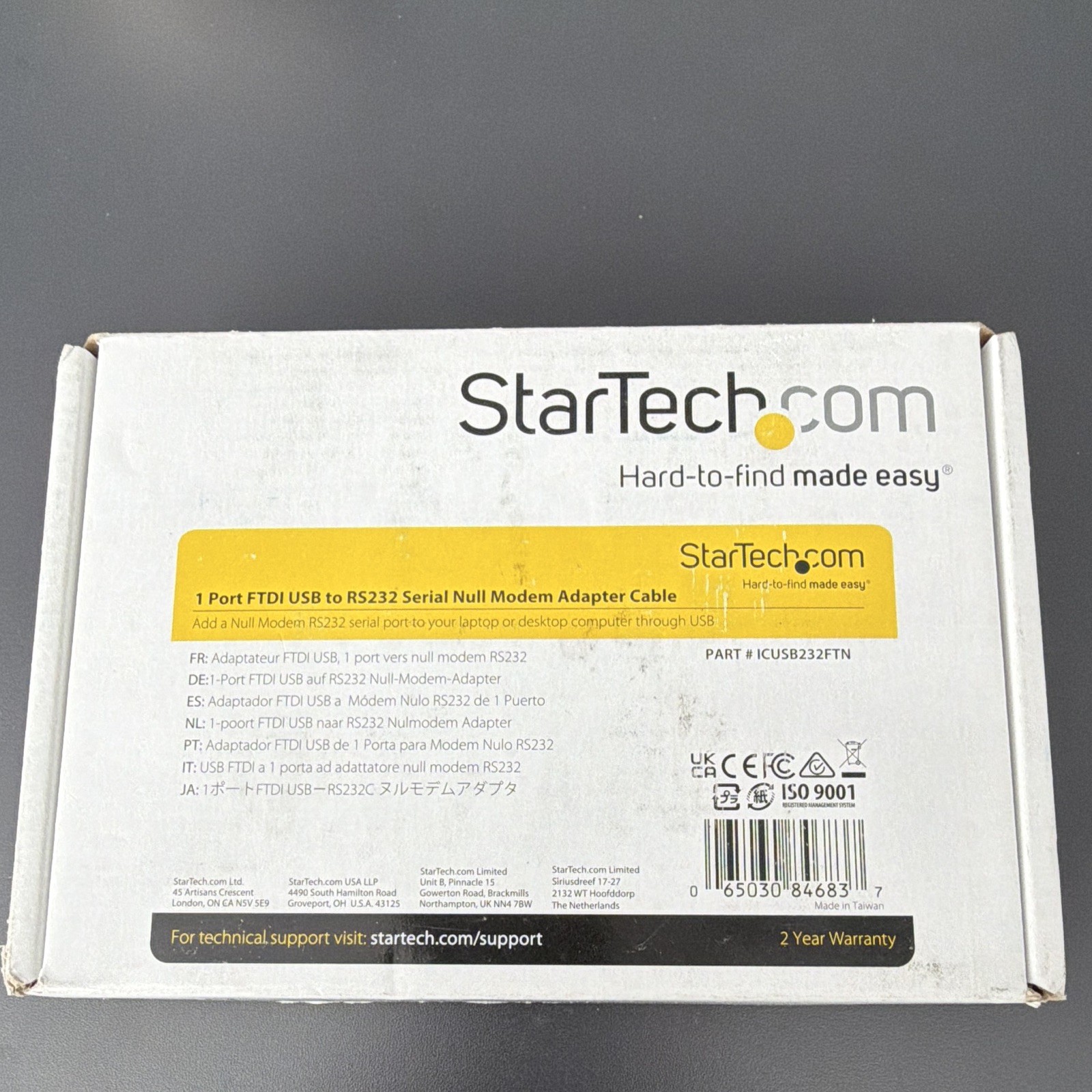 StarTech.com FTDI USB to RS-232 Null Modem Serial Adapter Cable ICUSB232FTN