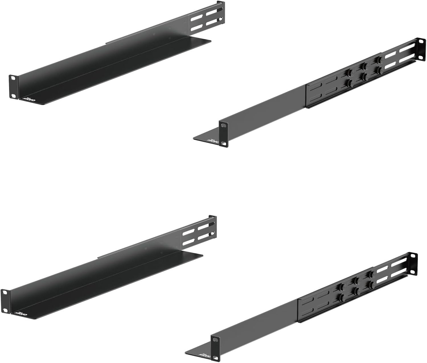 2 Pack 1U Universal Rack Mount Rails,4-Post Server Rack Shelf Rail with 20.9"-32