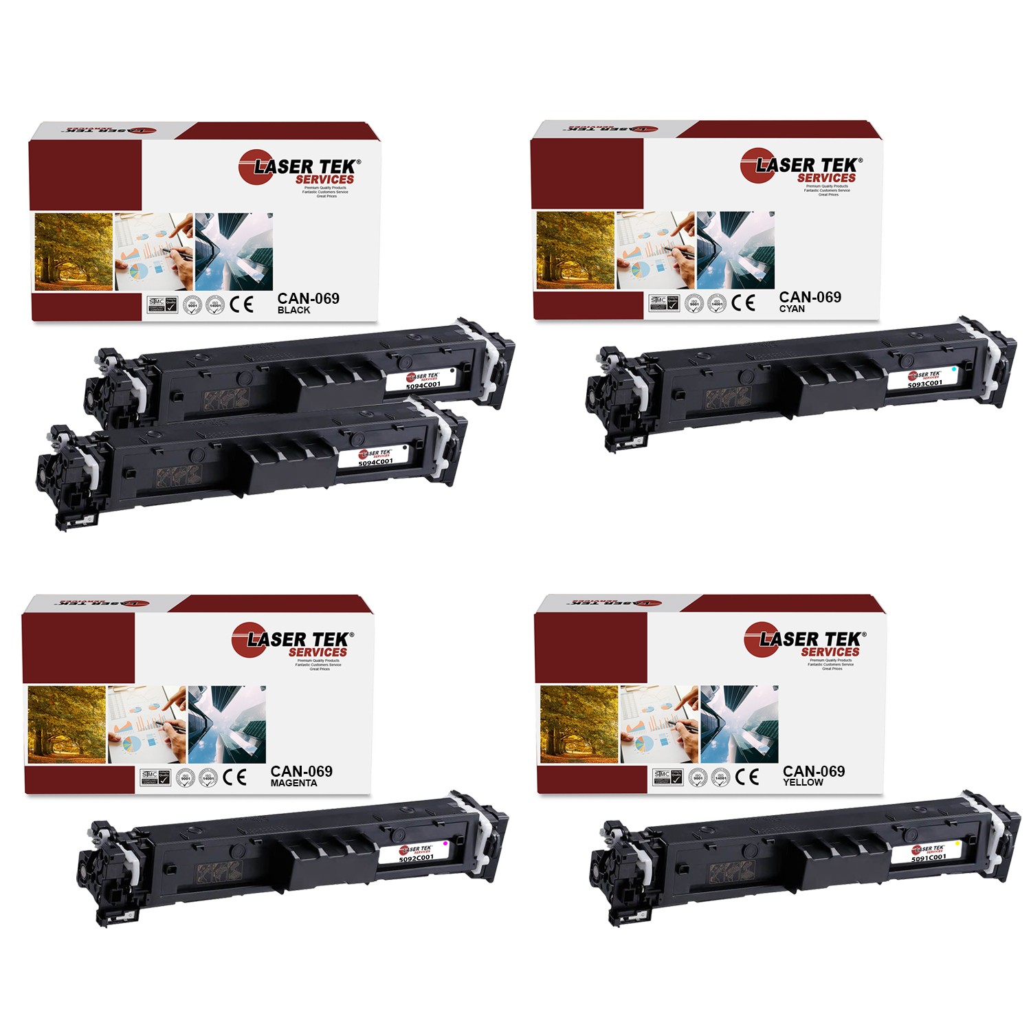 5Pk LTS 069 BCMY Compatible with Canon MF751Cdw Toner Cartridge
