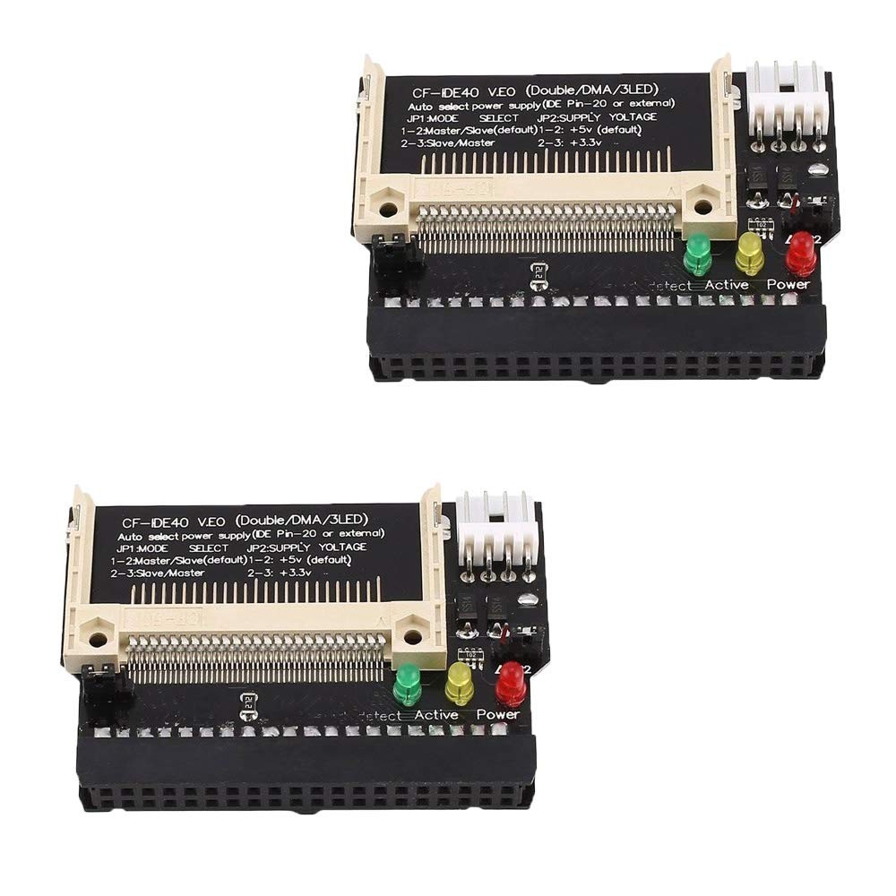 Ximimark 2Pcs Compact Flash CF Card to 3.5 Female 40 Pin IDE Hard Drive black