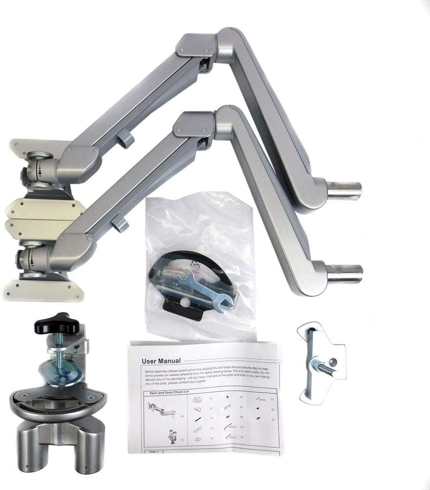 NEW ESI Edge 2 Dual Monitor Arm - Silver - EDGE2-V4-SLV